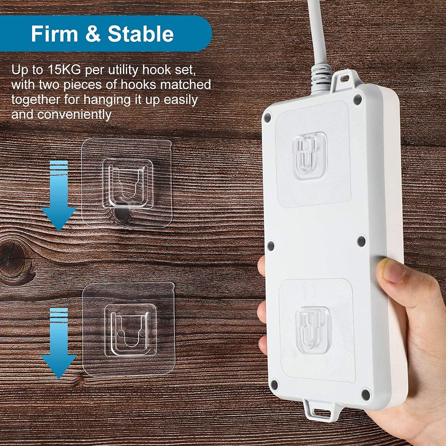 Self Adhesive Wall Hooks Hanger, Strong & Transparent For Kitchen Bathroom ( Pack of 10 pairs )
