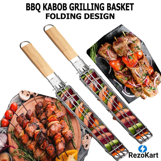 Evercrafty BBQ Kabob Grill Basket (Set of 2)