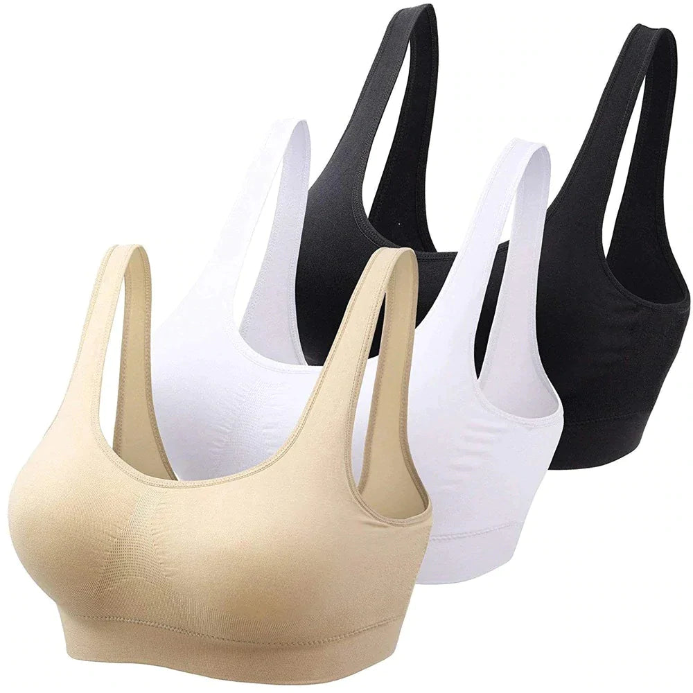 🎁 WOMEN'S COTTON SOLID NON PADDED AIR BRA (PACK OF 3) - Free Size