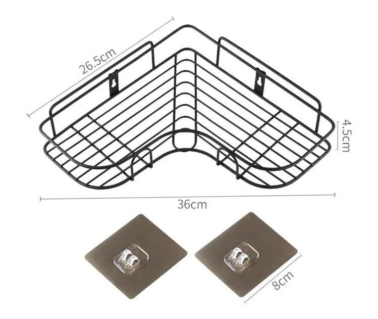 Shelf- Adhesive Metal Corner Storage Rack (Pack Of 2)